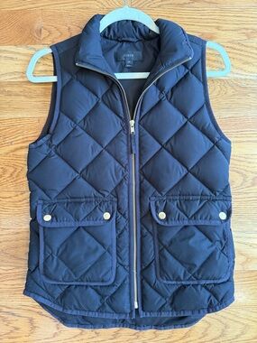 J. Crew Dark Black Quilted Puffer Vest - Women’s XXS